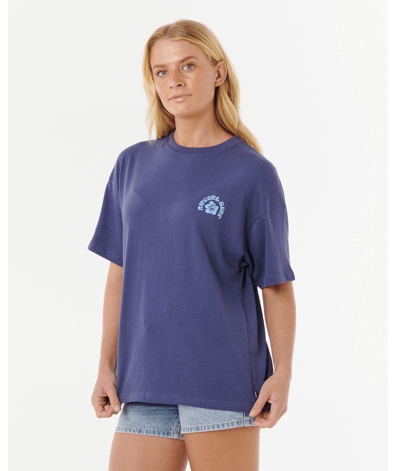 Rip Curl Luxe Surf Heritage Tee in NAVY
