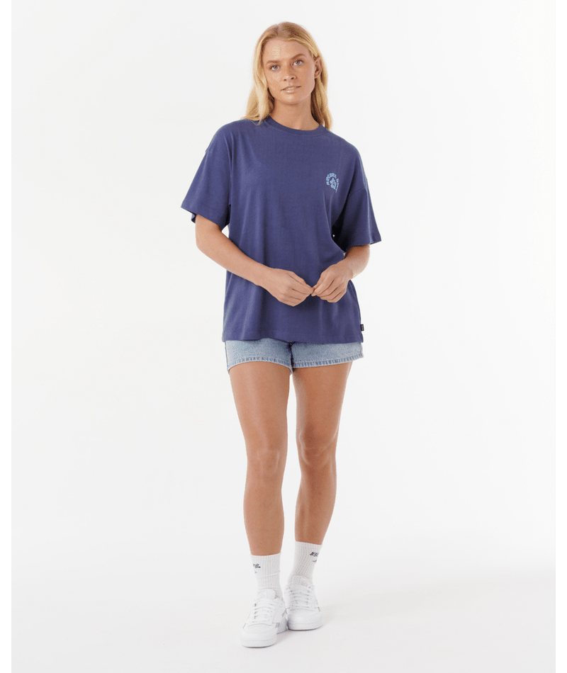 Rip Curl Luxe Surf Heritage Tee in NAVY