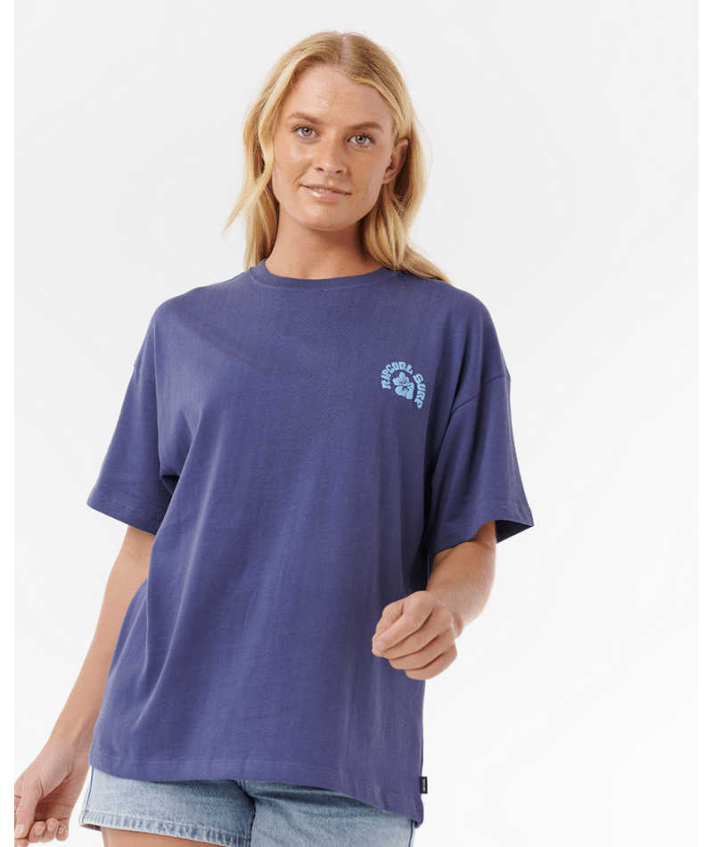 Rip Curl Luxe Surf Heritage Tee in NAVY