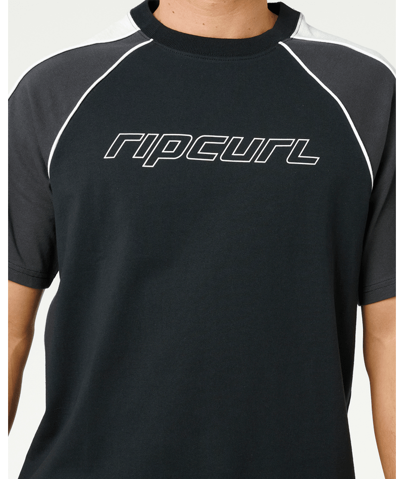 Rip Curl Panel Beater Tee in BLACK