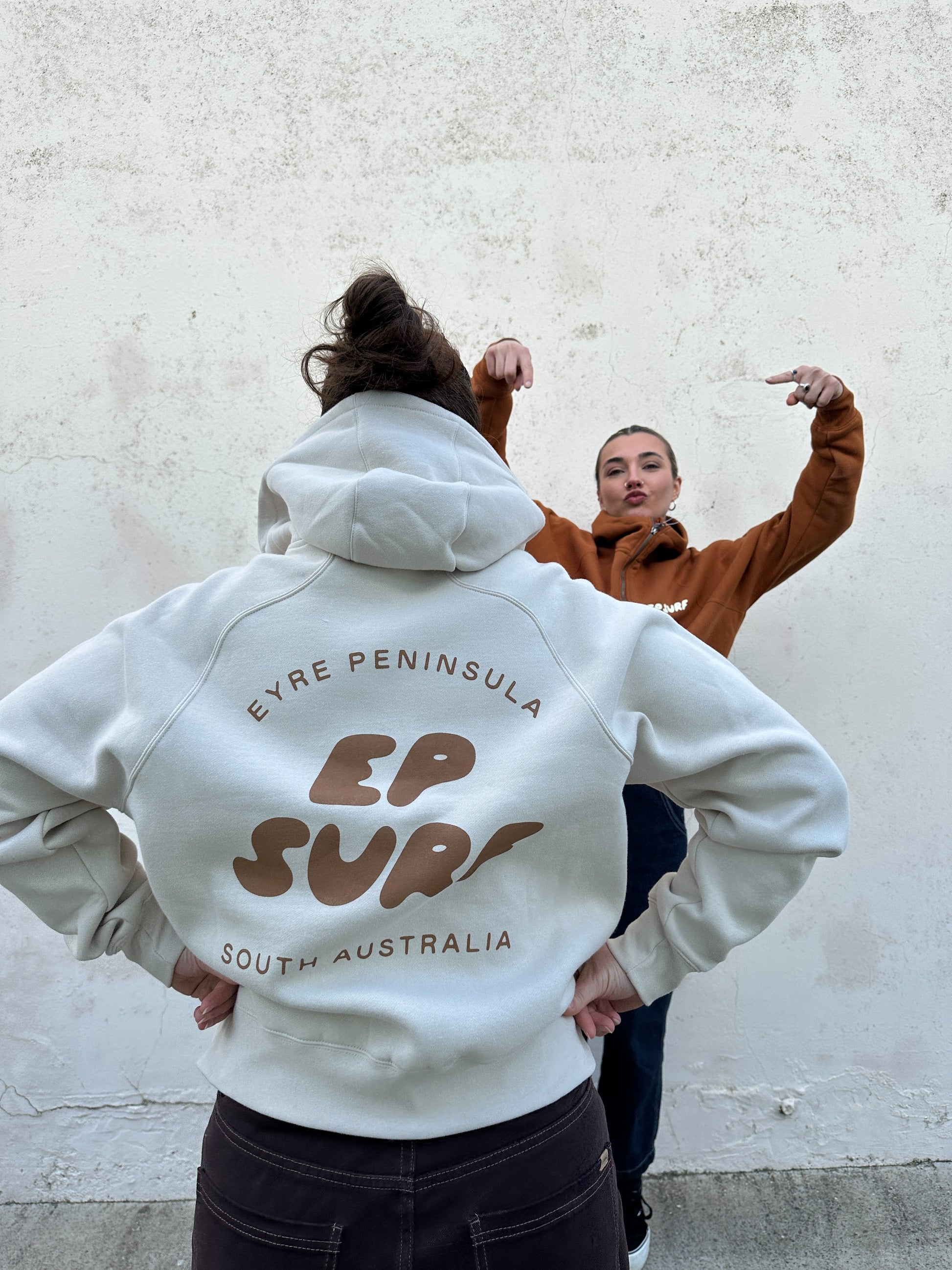 EP SURF Womens Bubble Quarter Zip Hoody - Natural