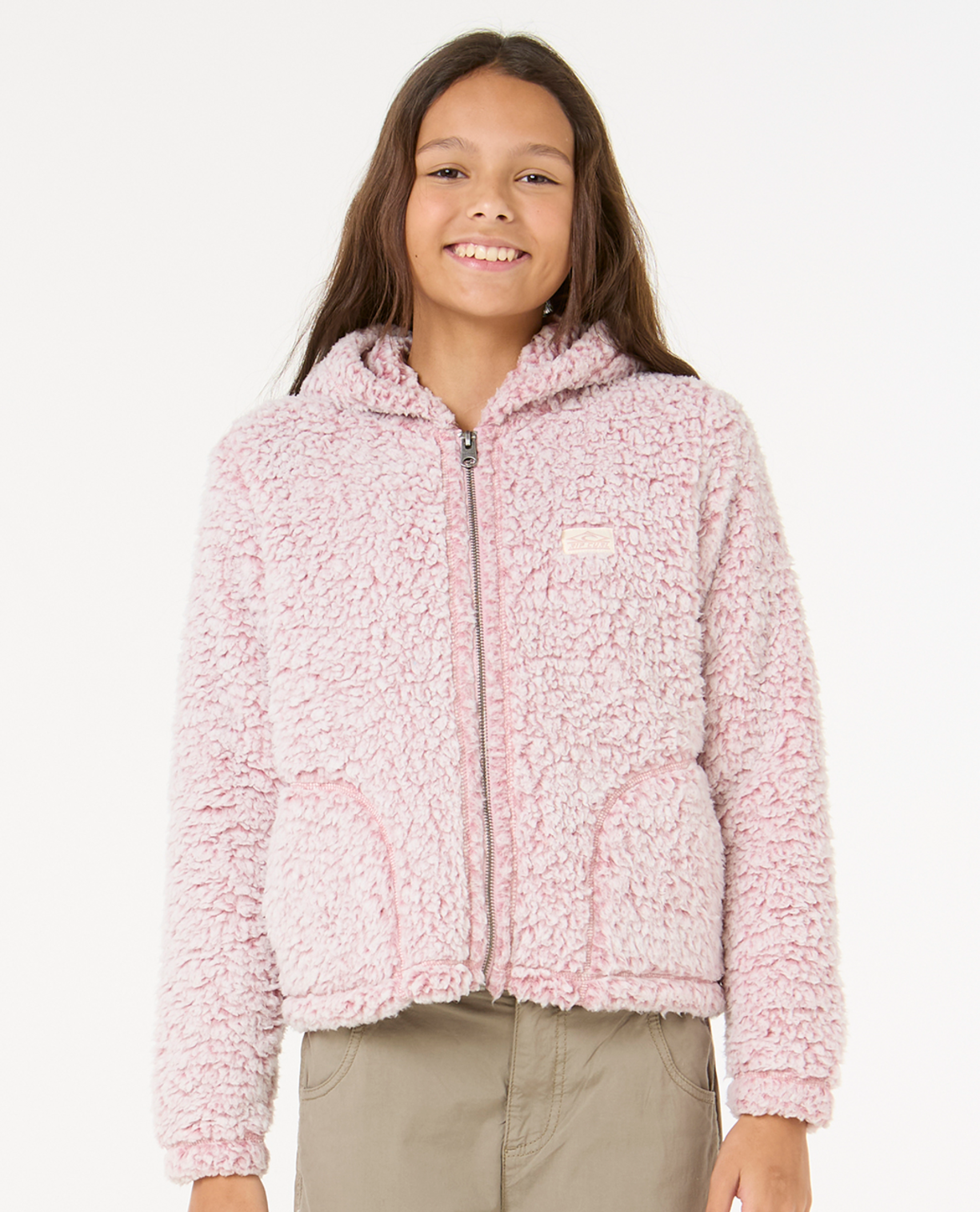 Rip Curl Dark N Stormy Zip Through-Girl in PINK