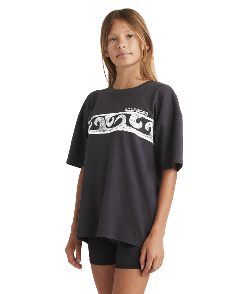 Billabong Wave Fade Jnr Tee in OFF BLACK