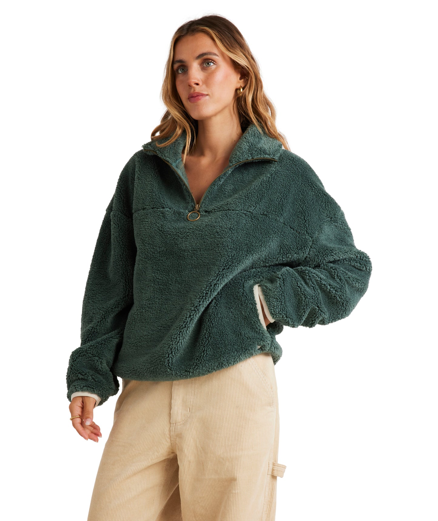 Billabong Old Days Half Zip Crew in FOREST
