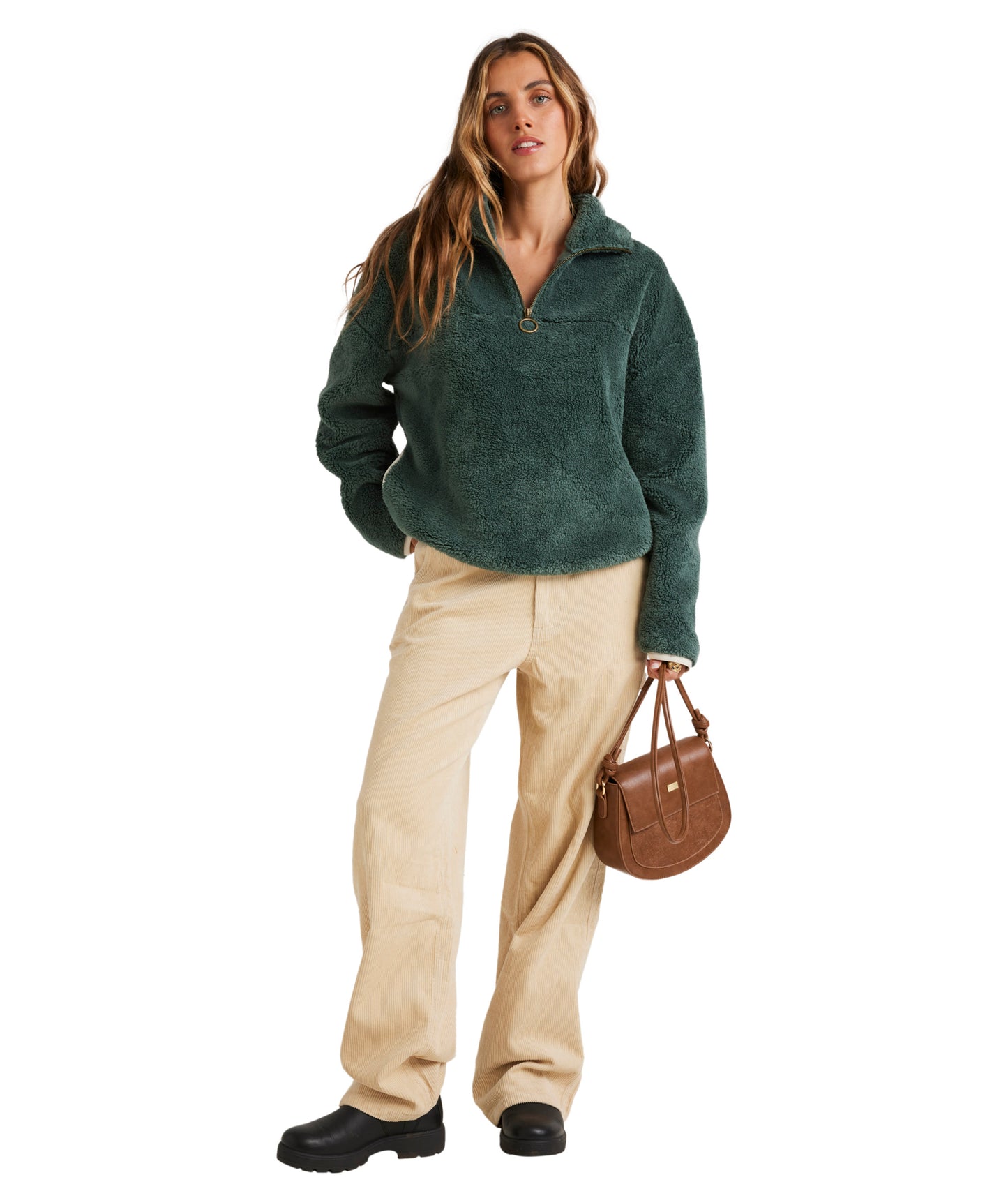 Billabong Old Days Half Zip Crew in FOREST
