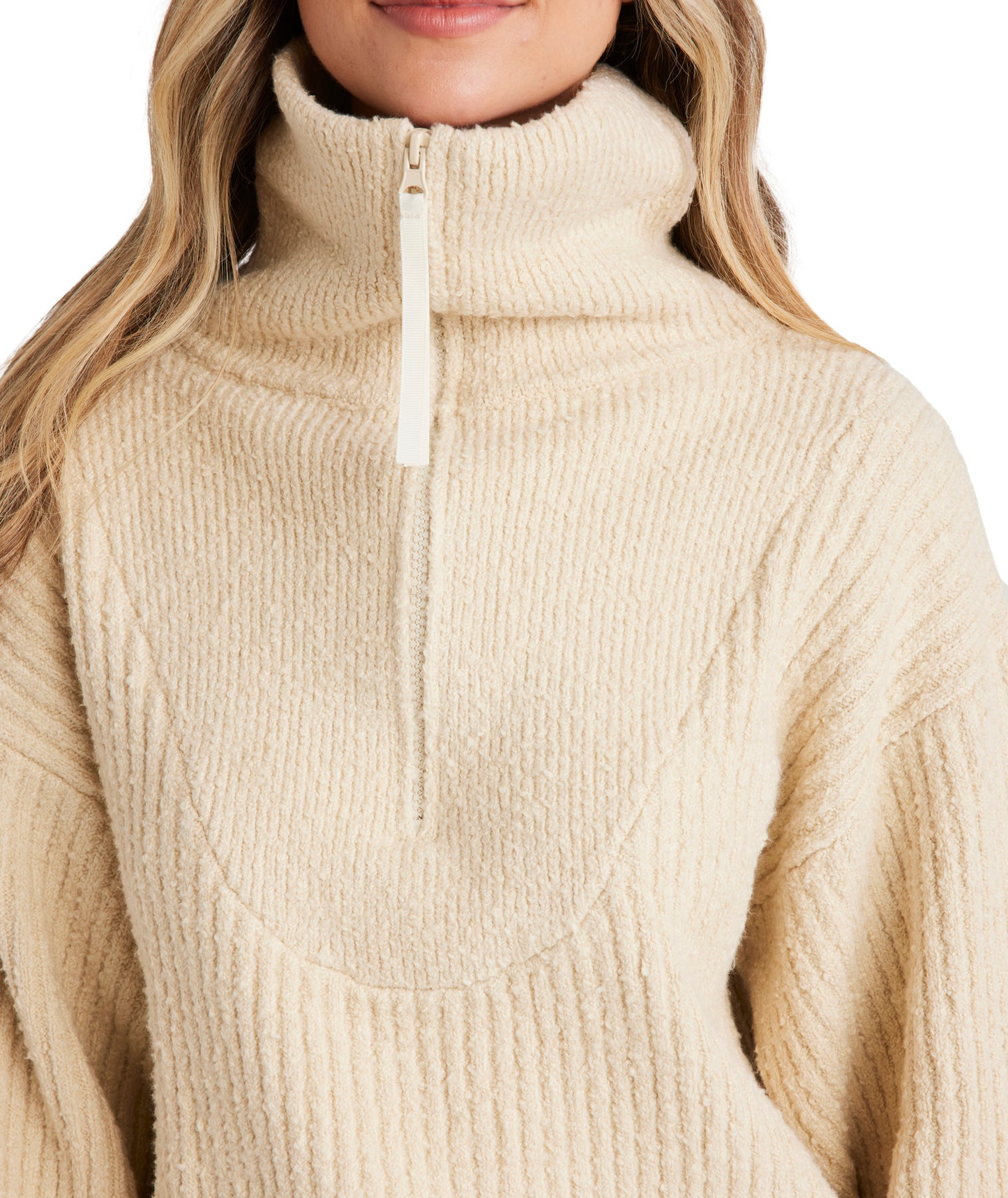 Billabong Zippy Loo Sweater in WHITE SAND