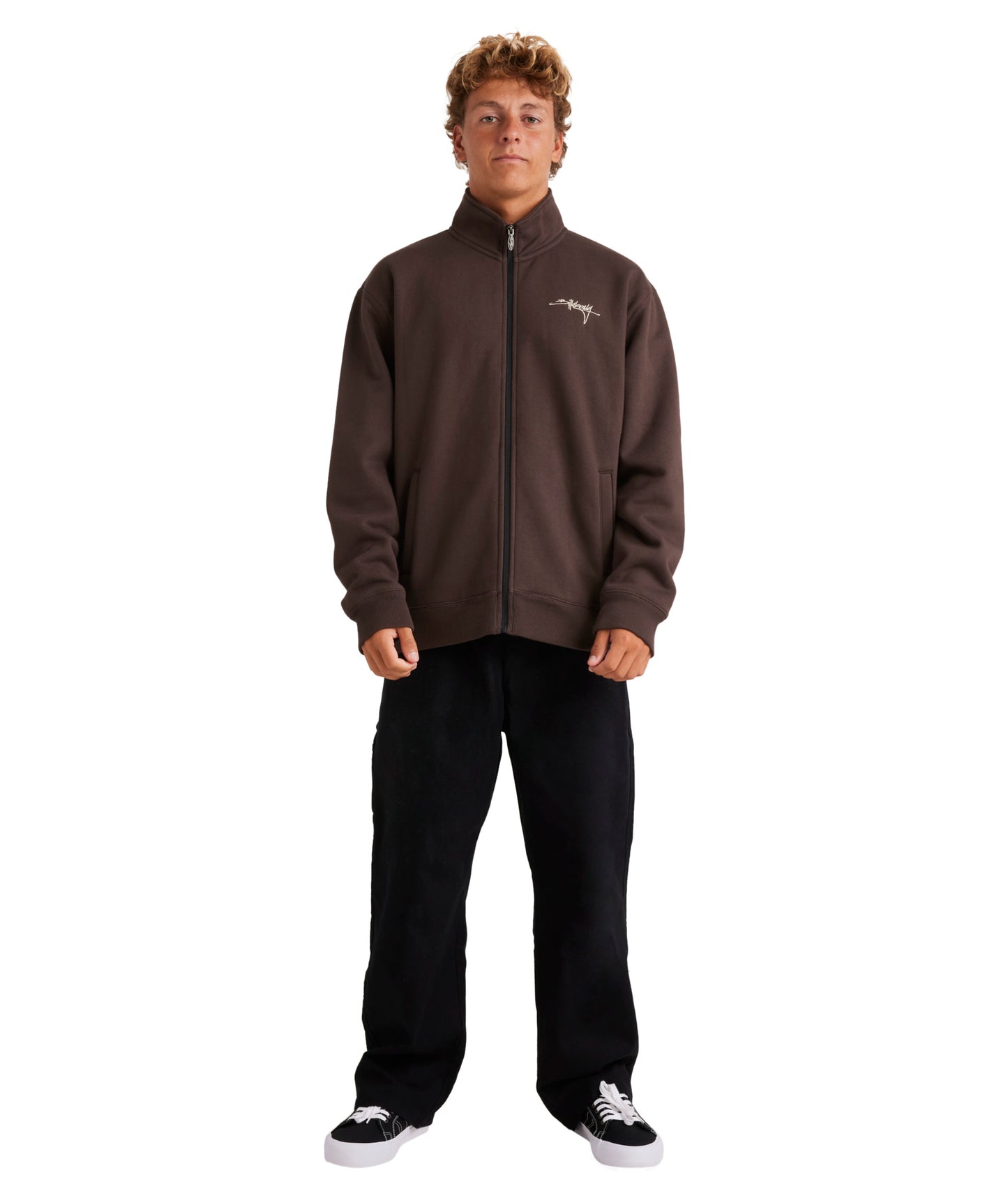 Billabong Script Zip Thru in DARK BROWN