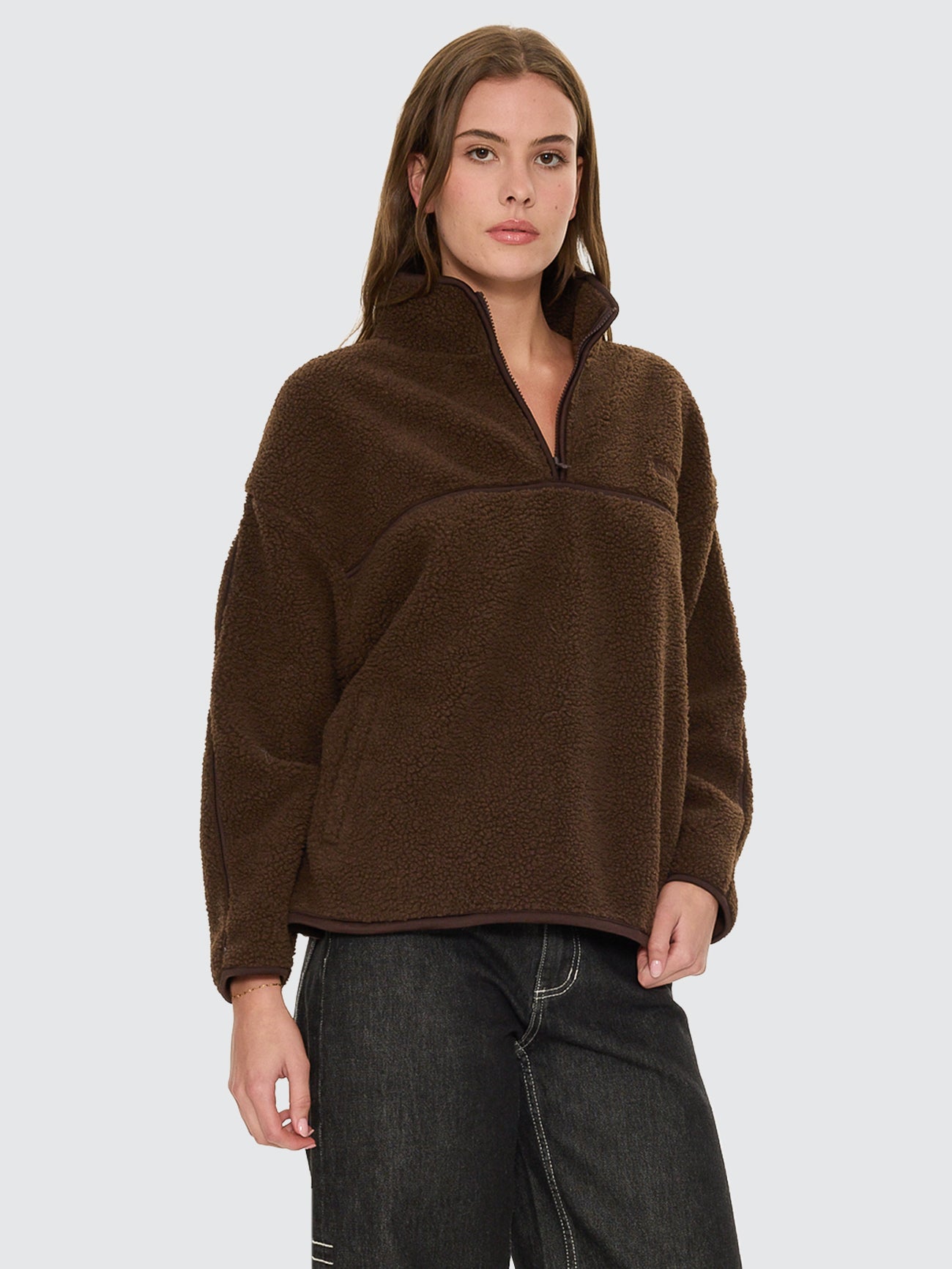 Thrills Co All Star Sherpa Fleece - Brown in Brown