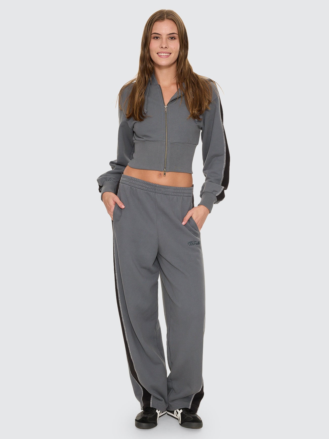 Thrills Co Division 011 Panelled Track Pant - Petrol in Petrol