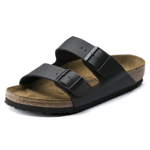 Birkenstock Arizona Black Birko-Flor Regular in Black