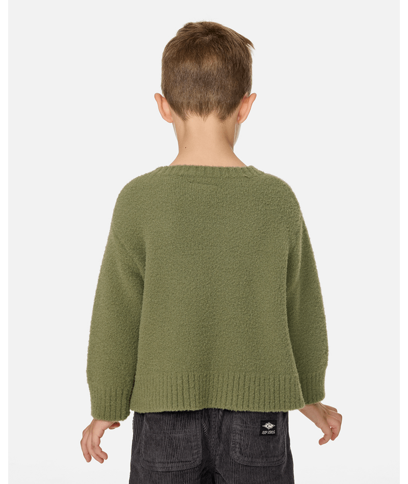 Rip Curl Ride The Wave Knit-Boy in SURPLUS GREEN