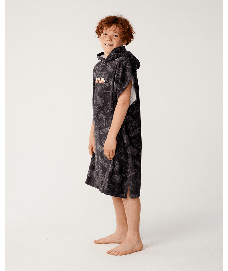 Rip Curl Sessions Hooded Towel - Boy in WASHED BLACK