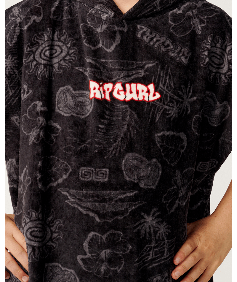 Rip Curl Sessions Hooded Towel - Boy in WASHED BLACK