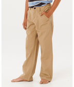 Rip Curl Hyped Canvas Pant-Boy in KHAKI SAND