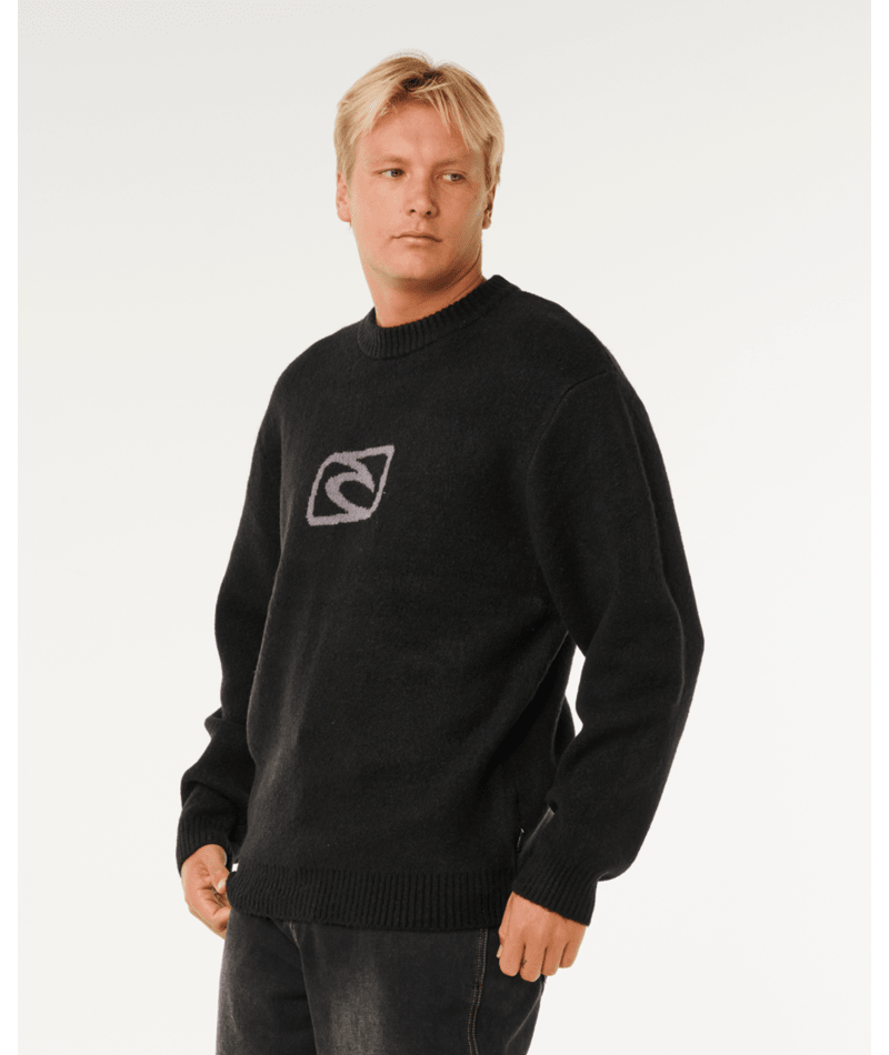Rip Curl Inner Visions Knit Crew in BLACK