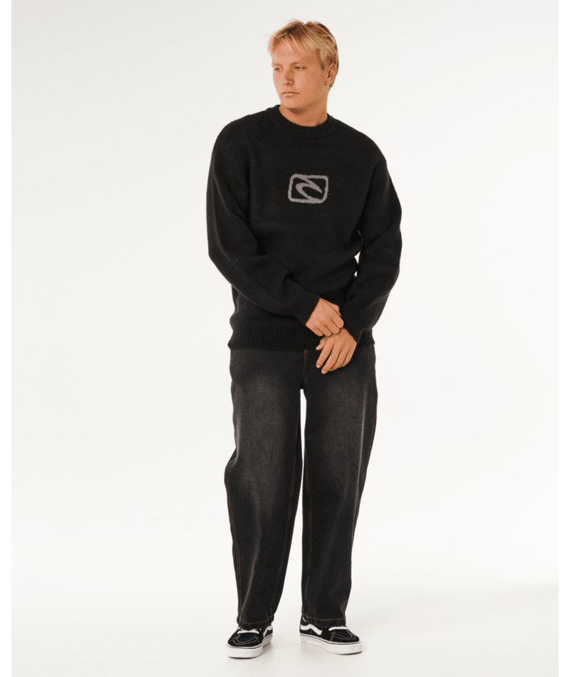 Rip Curl Inner Visions Knit Crew in BLACK