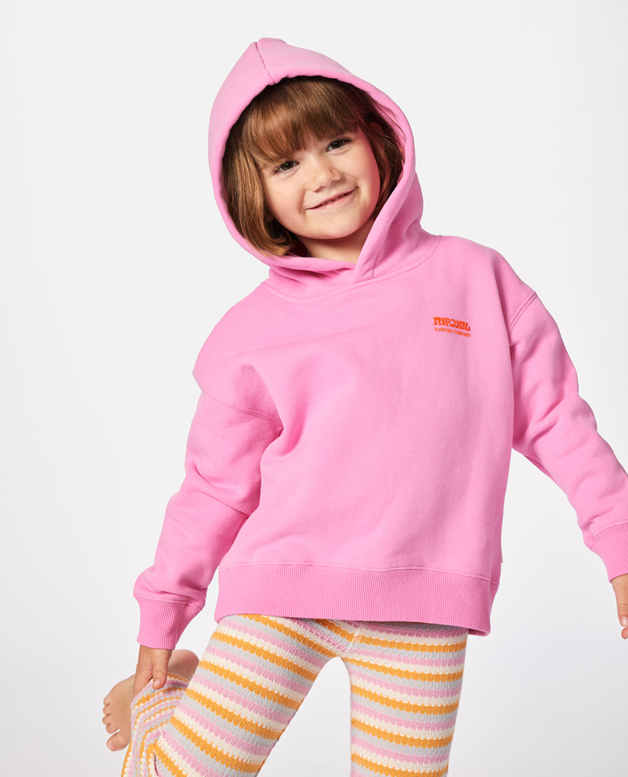 Rip Curl Surf Puff Heritage Hood-Girl in HOT PINK