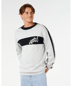 Rip Curl Panel Beater Knit Crew in GREY MARLE