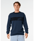 Rip Curl Panel Beater Knit Crew in DARK NAVY