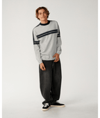 Rip Curl Archive Twu Stripe Crew Knit in GREY MARLE