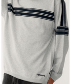 Rip Curl Archive Twu Stripe Crew Knit in GREY MARLE