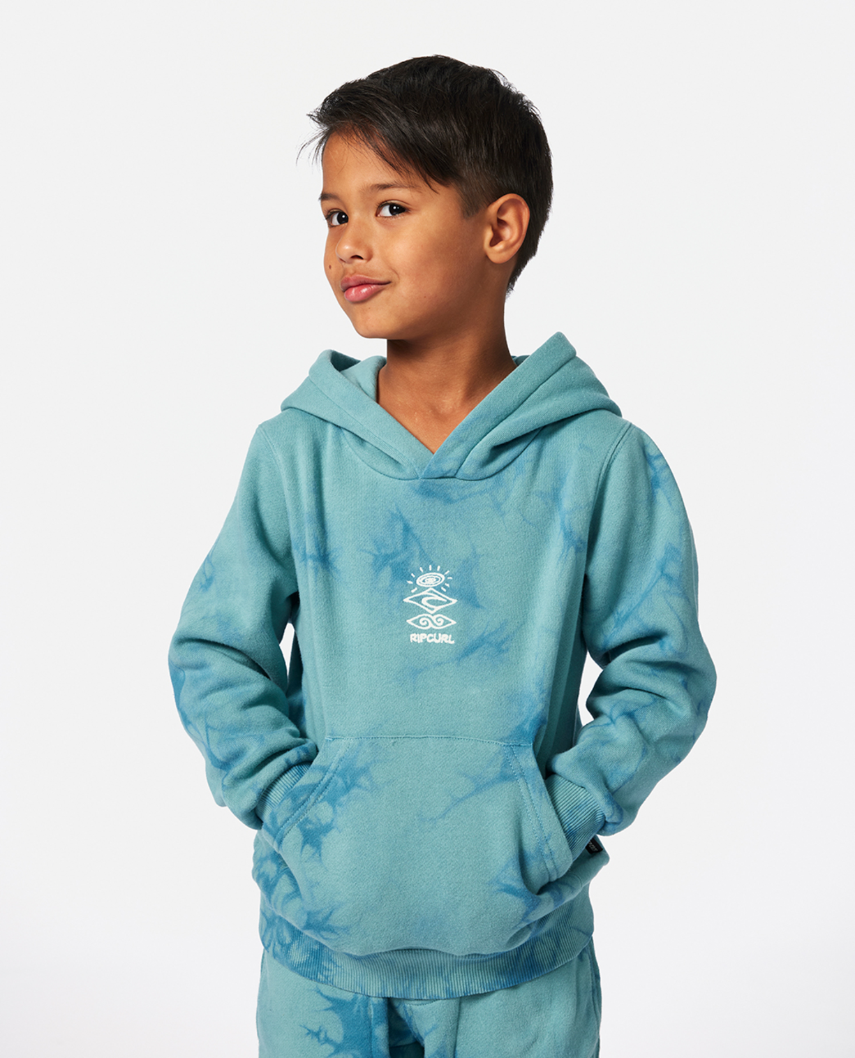 Rip Curl Grom Energy Tie Dye Hood -Boy in BLUE LAGOON