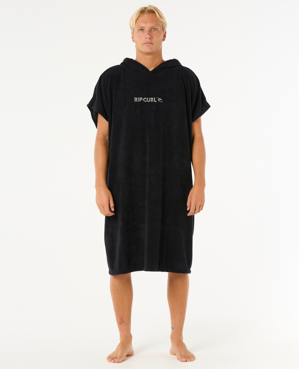 Rip Curl Brand Hooded Towel in BLACK/GREY