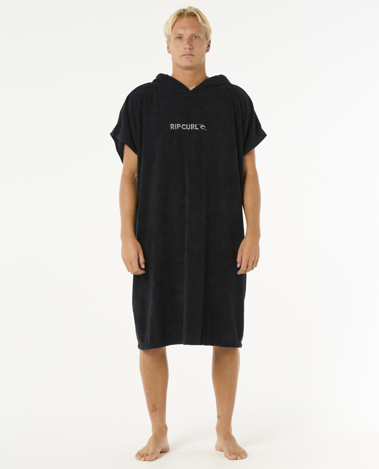 Rip Curl Brand Hooded Towel in BLACK/GREY