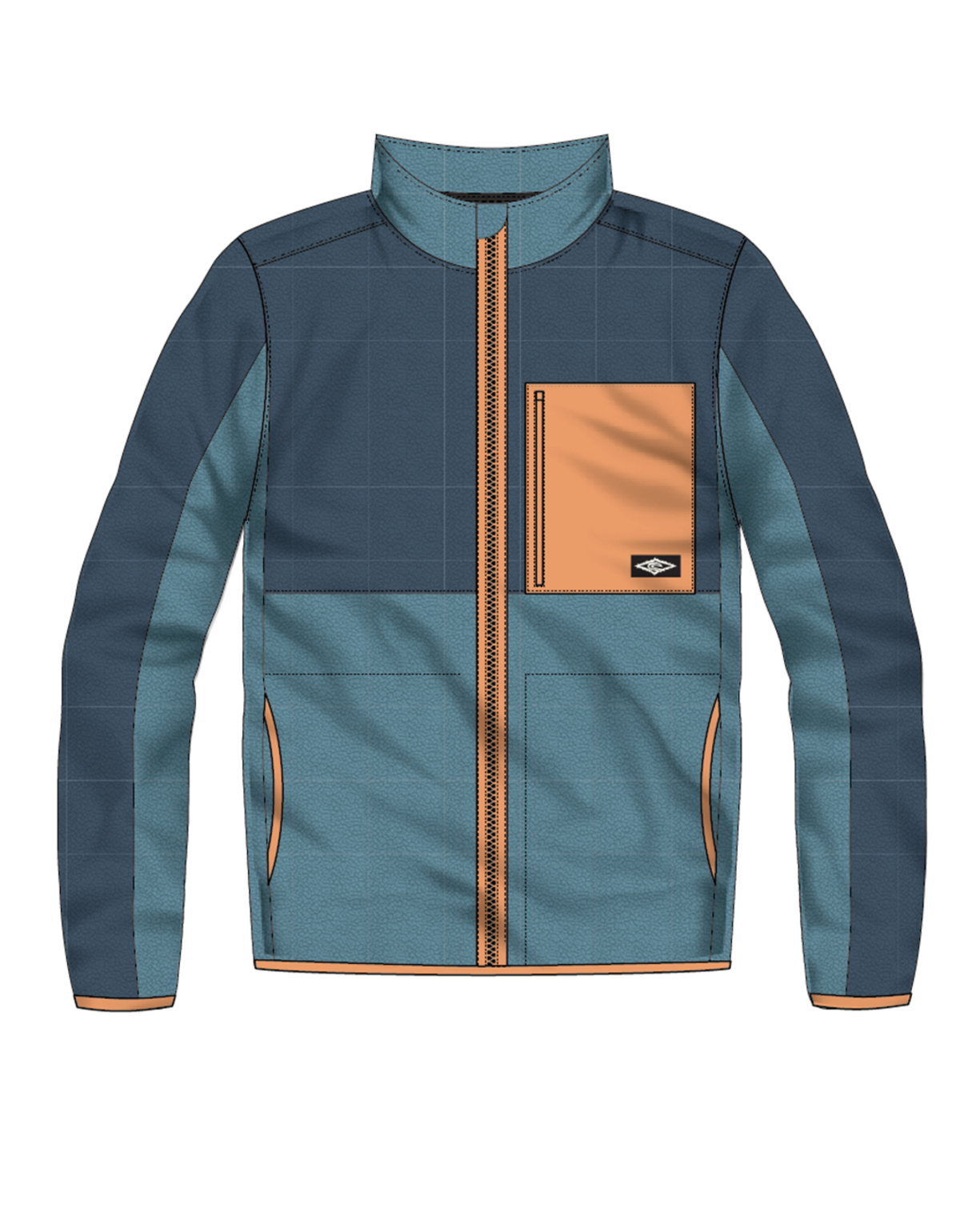 Rip Curl Raw Energy Block Fleece - Boy in BLUE LAGOON