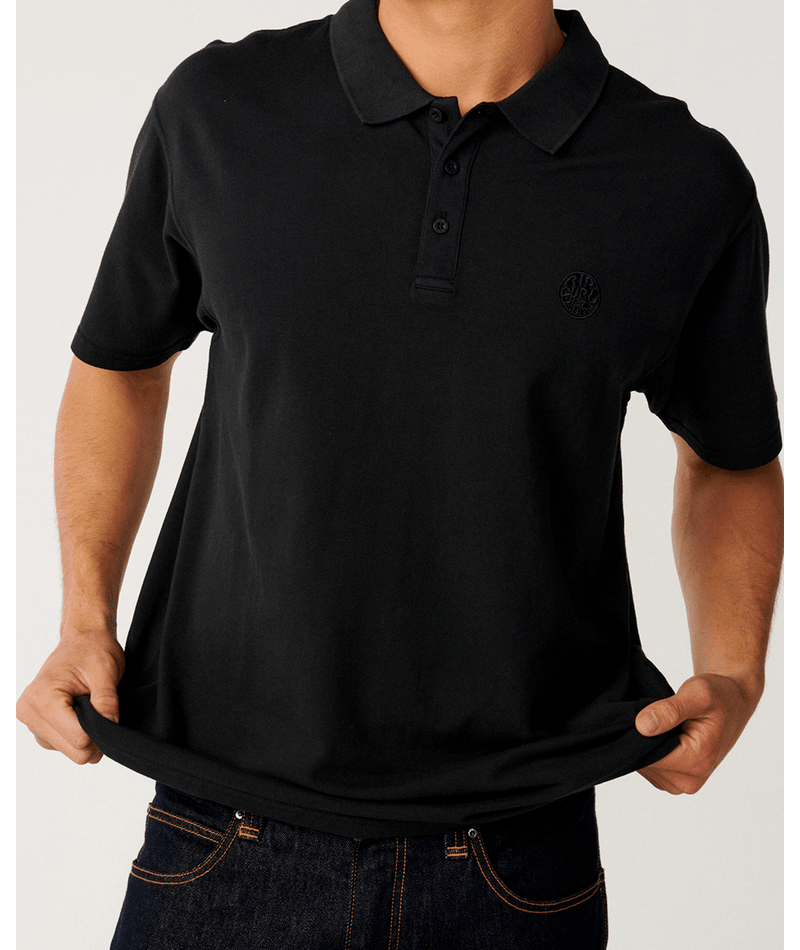 Rip Curl Premium Surf Wettie Polo in BLACK