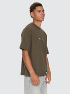 Thrills Co Paradise Built Oversize Box Crop Tee - Olive Night in Olive Night