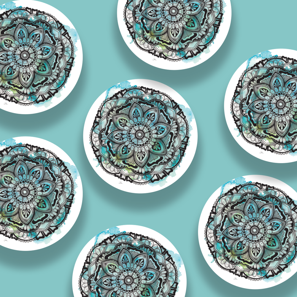 Trevena & Co Mandala Watercolour Vinyl Sticker in Single