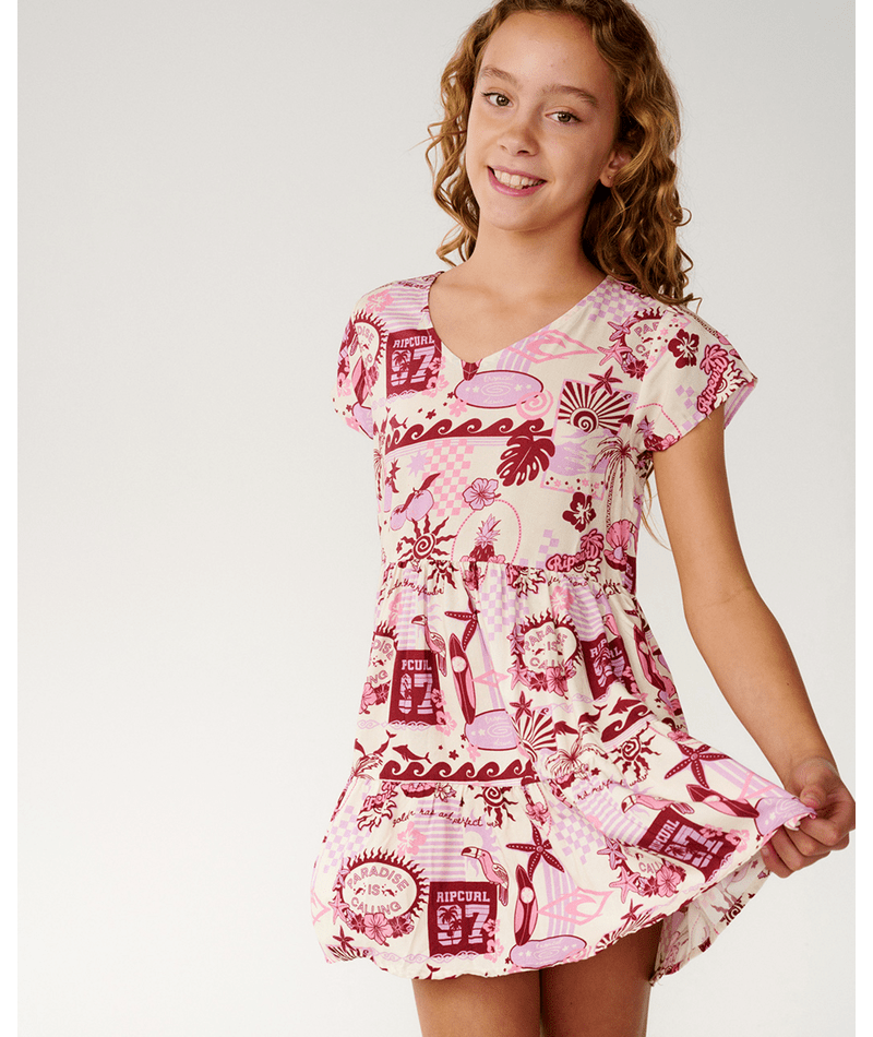 Rip Curl Costa Del Sol Woven Dress-Girl in LILAC