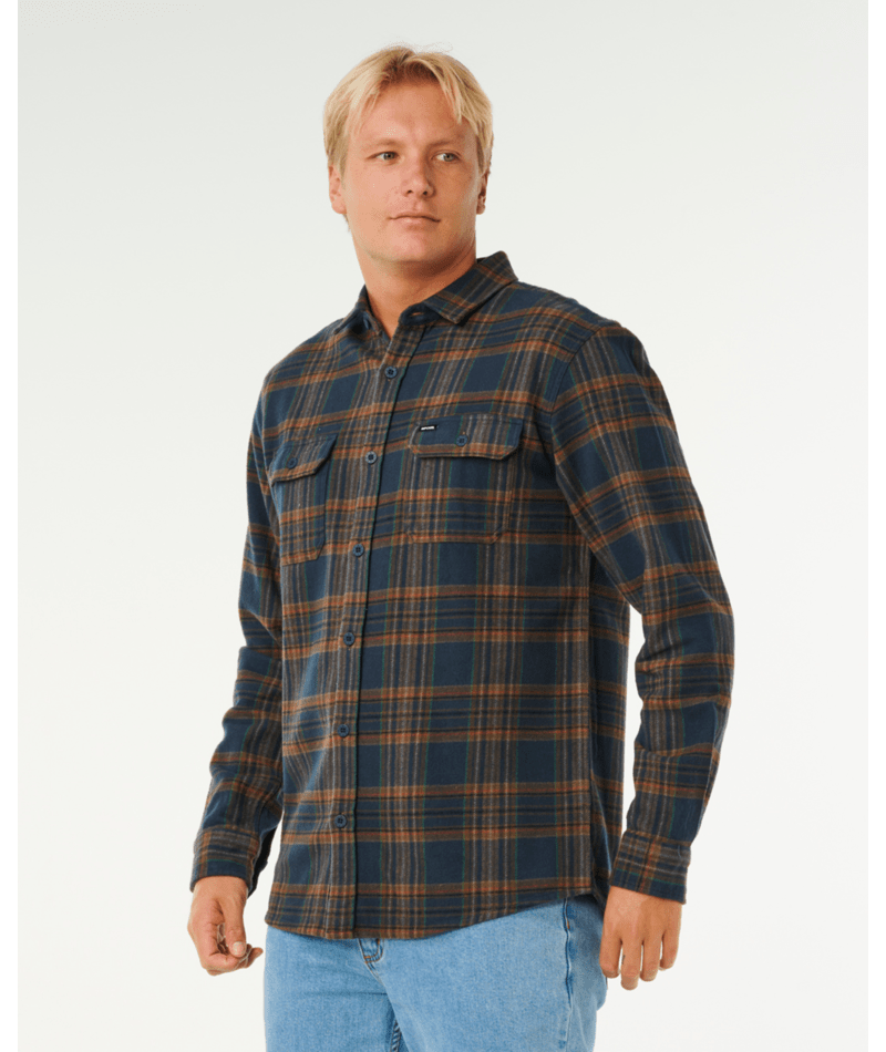 Rip Curl Griffin Flannel Shirt in DARK BLUE