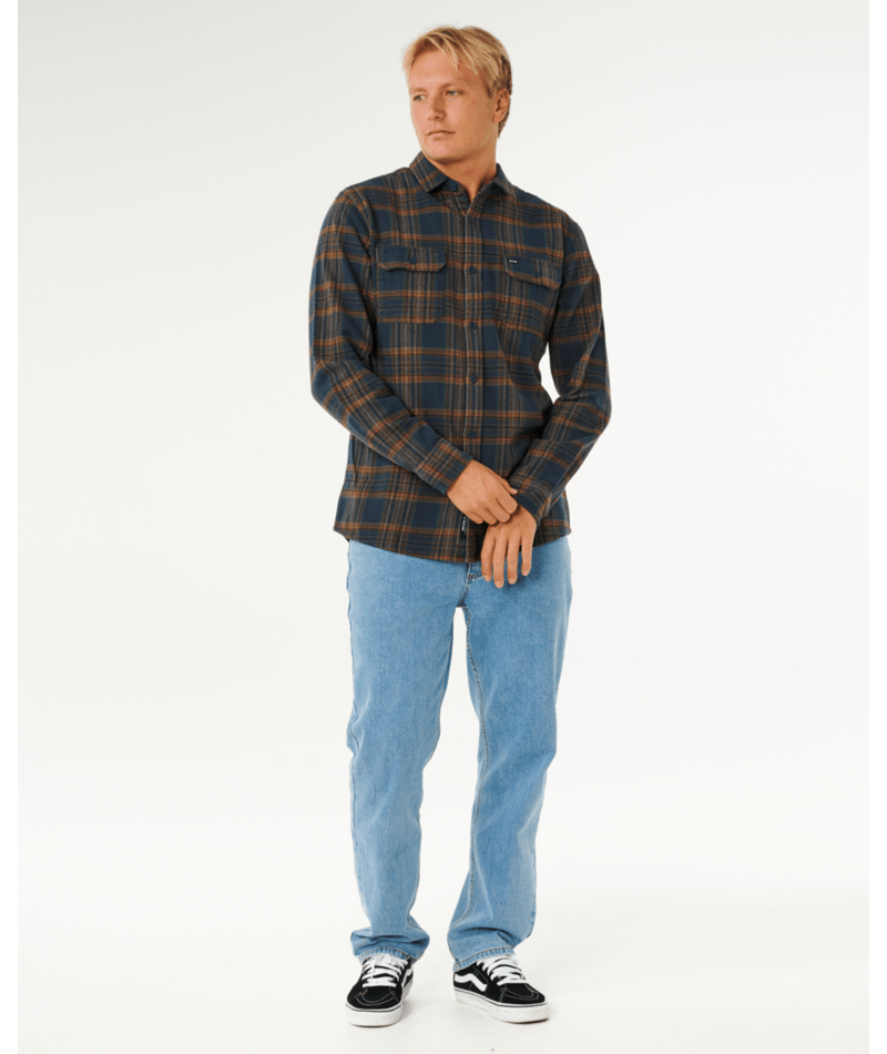 Rip Curl Griffin Flannel Shirt in DARK BLUE