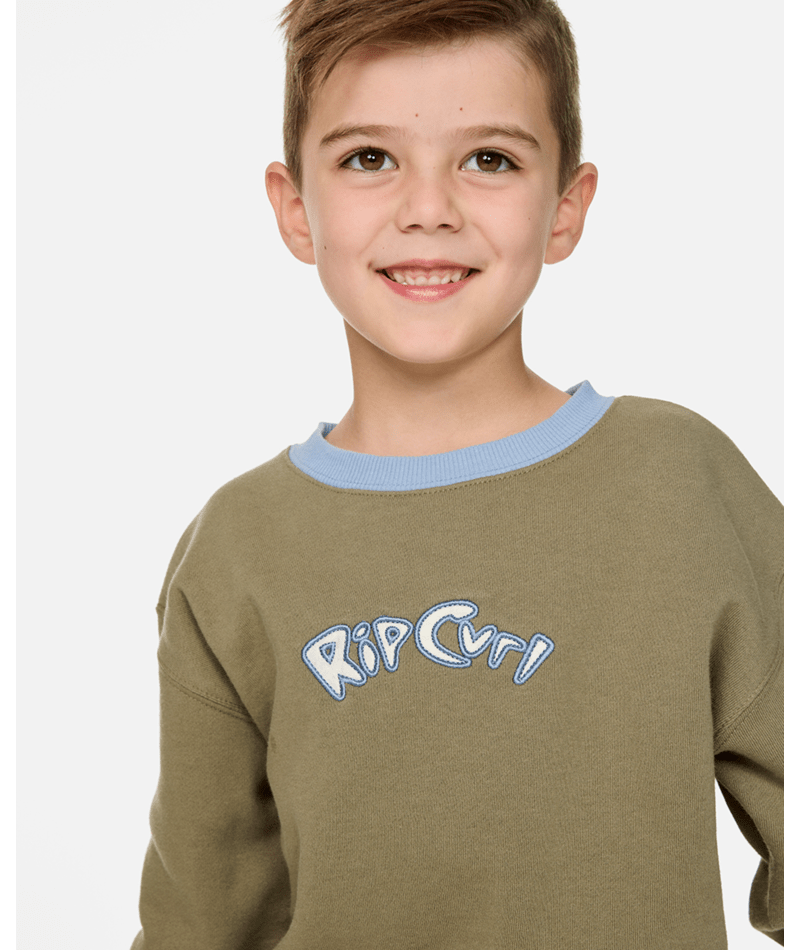 Rip Curl Ride The Wave Crew - Boy in SURPLUS GREEN