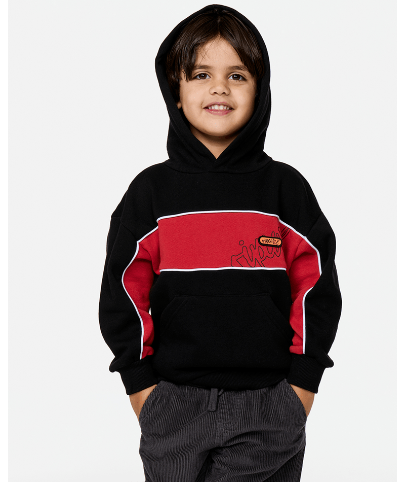 Rip Curl Panel Beater Hood-Boy in BLACK