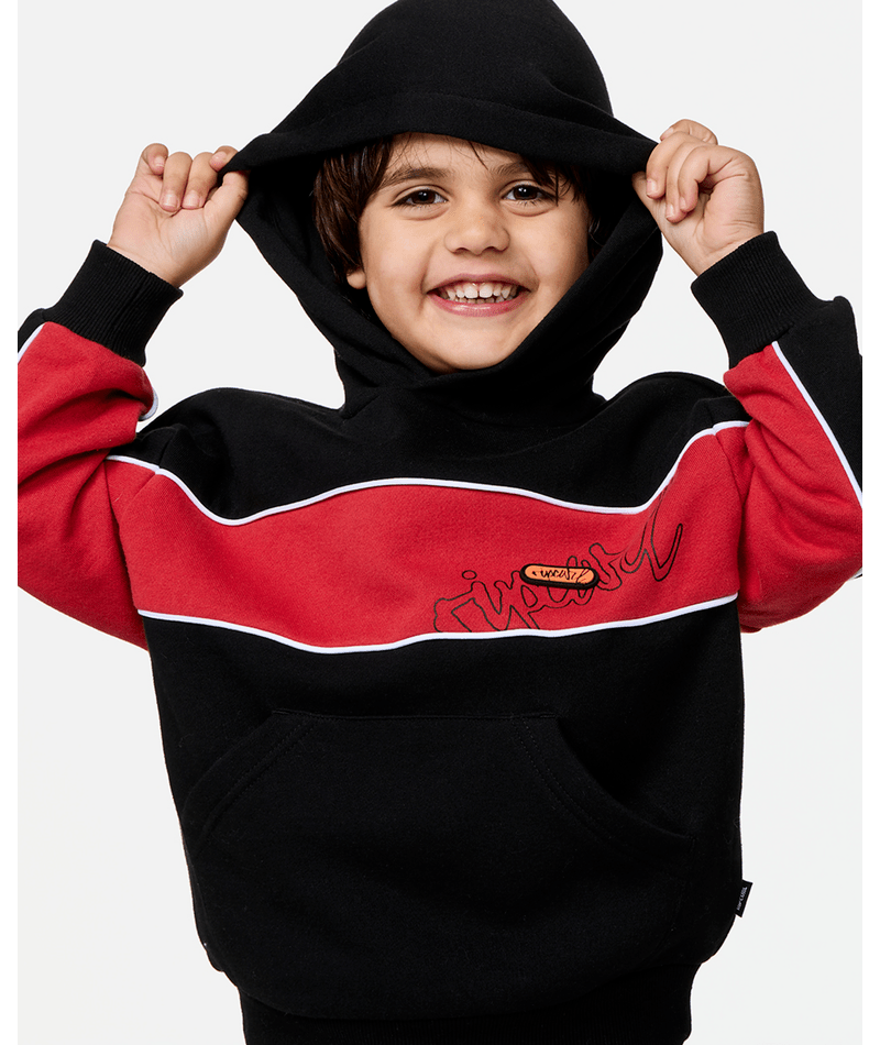Rip Curl Panel Beater Hood-Boy in BLACK