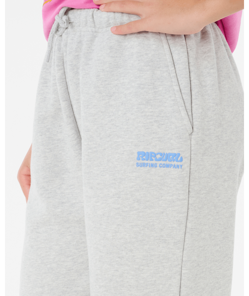 Rip Curl Surf Puff Wide Leg T Pant-Girl in LIGHT GREY MARLE