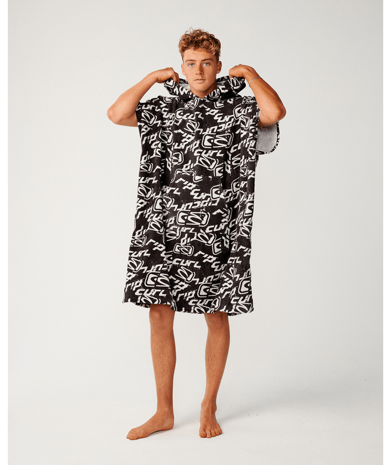 Rip Curl Sessions Hooded Towel in WASHED BLACK