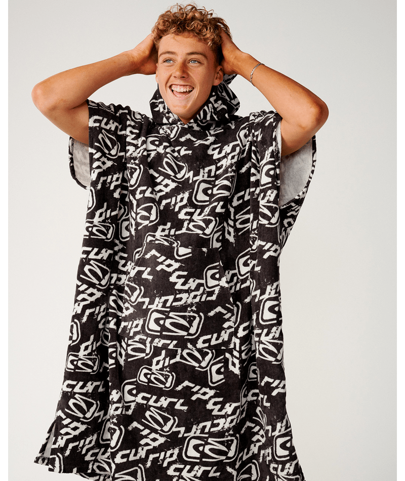 Rip Curl Sessions Hooded Towel in WASHED BLACK