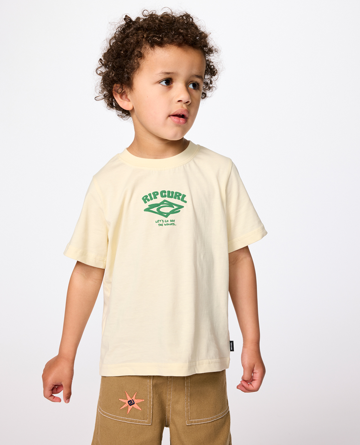 Rip Curl Wave Dayz Logo Tee -Boy in LEMON ICE