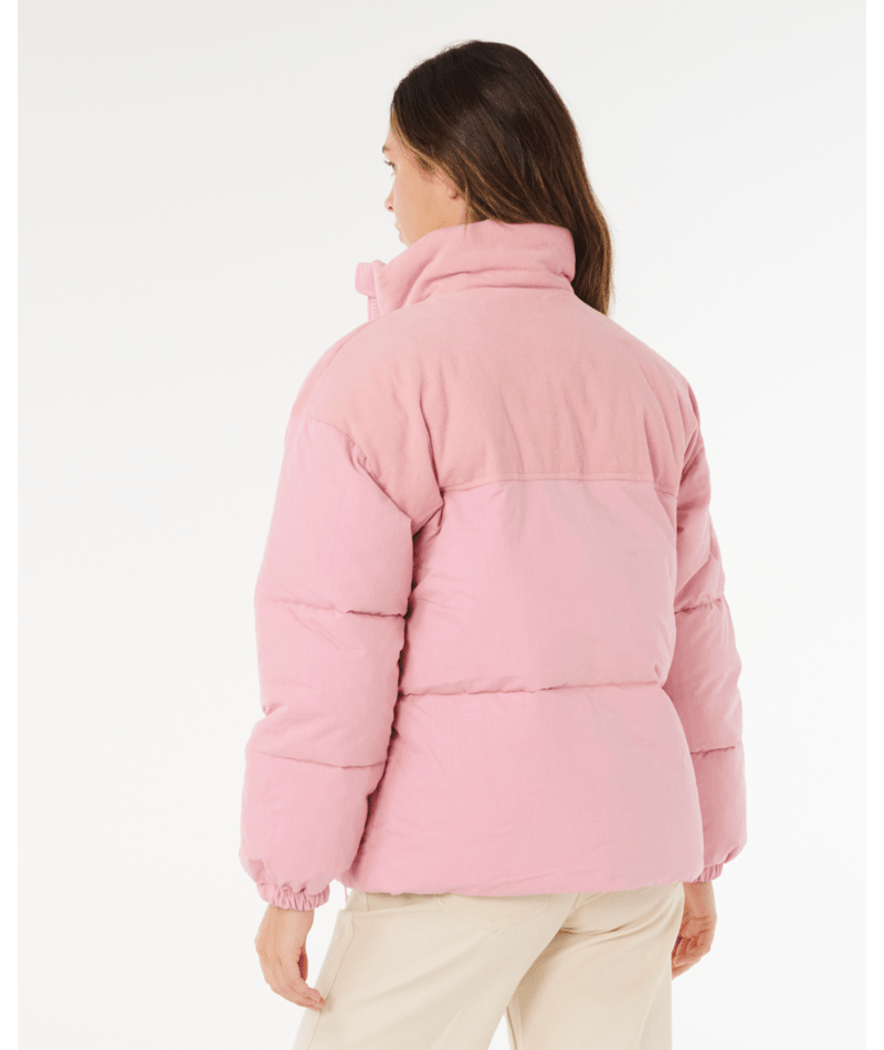 Rip Curl High Tide Mixed Cord Puffer in DUSTY PINK