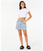 Rip Curl Tabby Denim Mini Skirt in VINTAGE BLUE