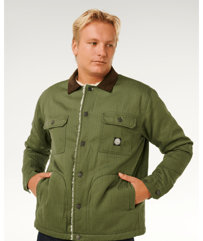 Rip Curl Premium Surf Sherpa Jkt in DARK OLIVE