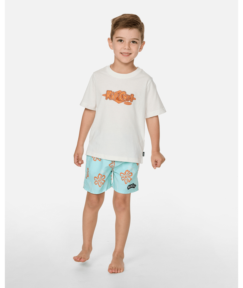 Rip Curl Ride The Wave Logo Tee - Boy in BONE