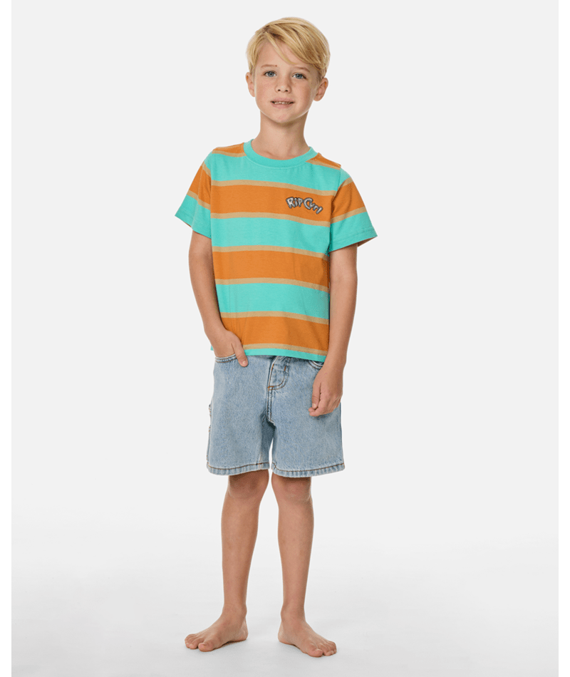 Rip Curl Ride The Wave Stripe Tee - Boy in VITAMIN C