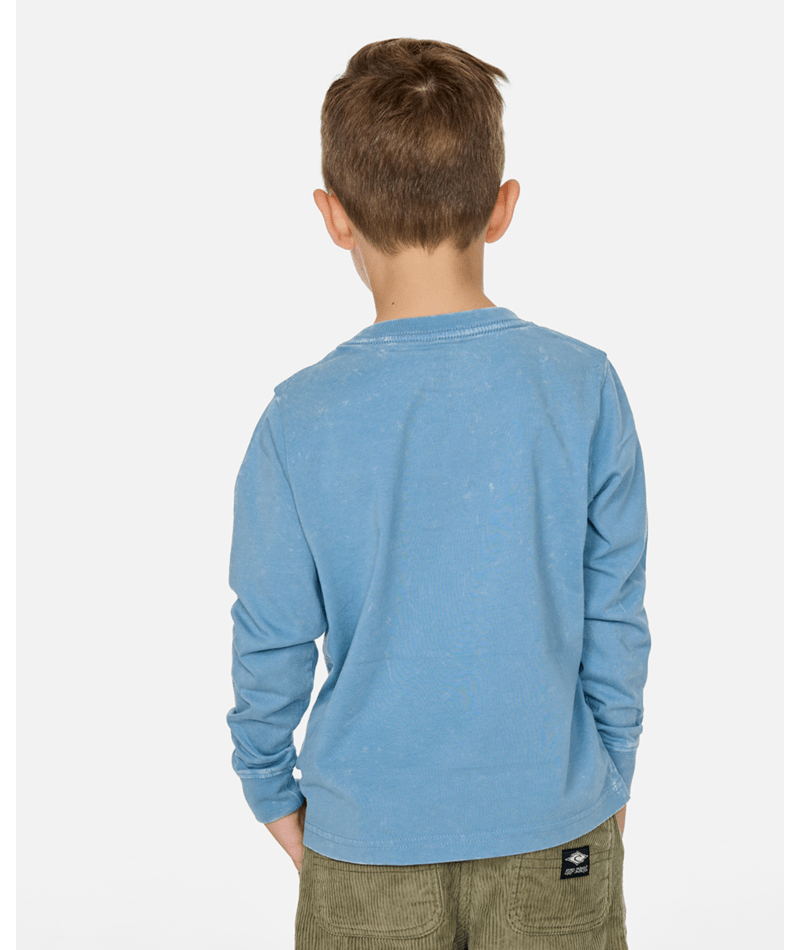 Rip Curl Ride The Wave Ls Tee - Boy in FADED DENIM