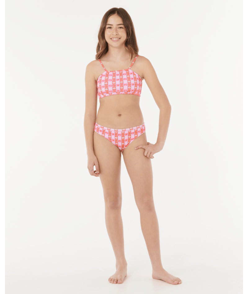 Rip Curl Sunset Check Rib Bikini - Girl in PINK