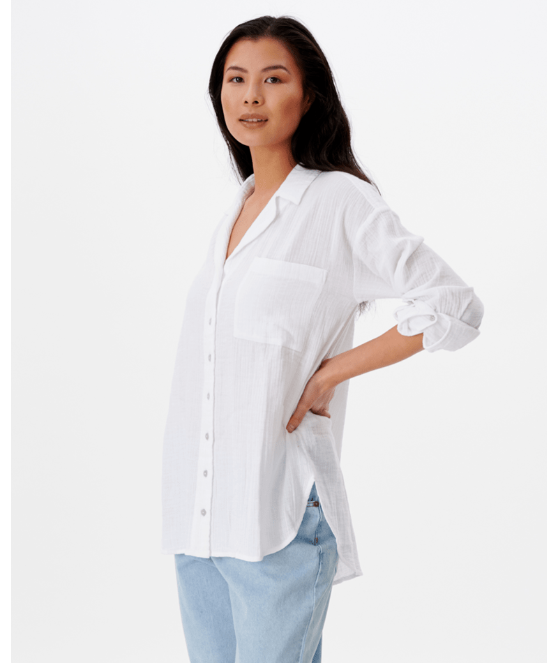 Rip Curl Premium Surf L/S Bt Shirt in WHITE